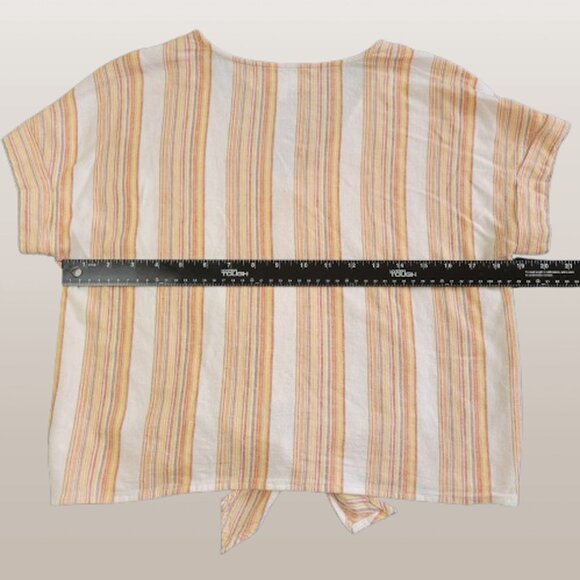 Anthropologie Cloth & Stone Linen Tie Waist Crop Top and Cropped Wide Leg Pants - Picture 8 of 10